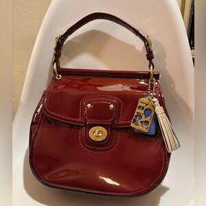 NWOT Coach Willis Burgundy Red Patent Leather Handbag